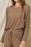 LONG SLEEVE WIDE ROUND NECK BASIC TUNIC TOP