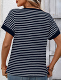 Crew Neck Patchwork Short Sleeve T Shirt