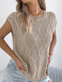 Solid Cable Knit Batwing Sleeve Sweater