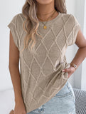 Solid Cable Knit Batwing Sleeve Sweater