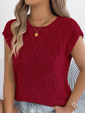Solid Cable Knit Batwing Sleeve Sweater
