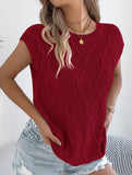 Solid Cable Knit Batwing Sleeve Sweater