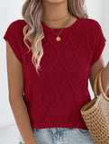Solid Cable Knit Batwing Sleeve Sweater