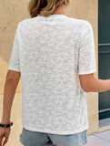 Knit Jacquard Beaded Bow Tee