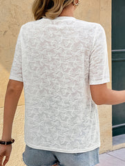 Knit Jacquard Beaded Bow Tee