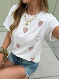 Heart Rhinestone Loose Tee