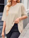 Oversized Knit Crew Neck Tee