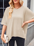 Oversized Knit Crew Neck Tee