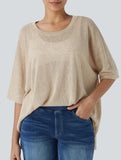 Oversized Knit Crew Neck Tee