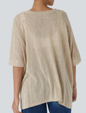 Oversized Knit Crew Neck Tee