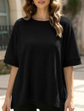 Oversized Knit Crew Neck Tee