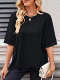 Oversized Knit Crew Neck Tee