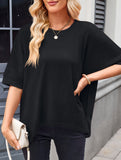 Oversized Knit Crew Neck Tee
