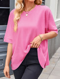 Oversized Knit Crew Neck Tee