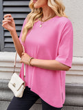 Oversized Knit Crew Neck Tee