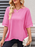 Oversized Knit Crew Neck Tee