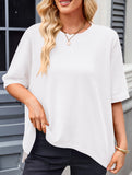 Oversized Knit Crew Neck Tee