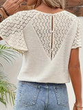 V Neck Lace Knit Top