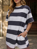 Stripe Loose Sport Tee Dress