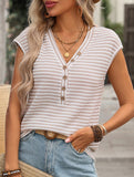 Stripe Knit Casual Tee