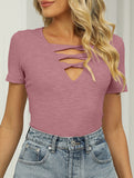 V Neck Tie Short Sleeve Tee