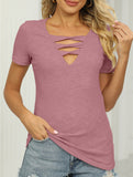 V Neck Tie Short Sleeve Tee