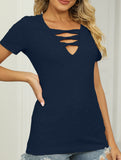 V Neck Tie Short Sleeve Tee