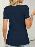 V Neck Tie Short Sleeve Tee