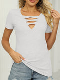 V Neck Tie Short Sleeve Tee