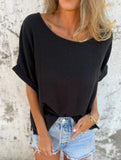 Solid Crewneck Short Sleeve Tee