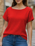 Solid Crewneck Short Sleeve Tee