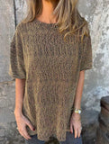 Shiny Thread Crewneck Tee