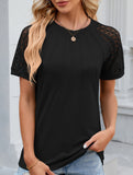 Lace Patch Crewneck Tee