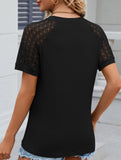 Lace Patch Crewneck Tee