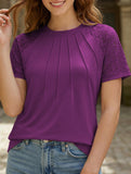 Lace Patch Crewneck Tee