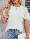 Lace Patch Crewneck Tee