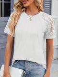 Lace Patch Crewneck Tee