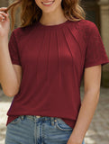 Lace Patch Crewneck Tee