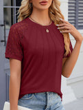 Lace Patch Crewneck Tee
