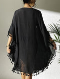 Crochet Fringe Beach Cover Up Bikini