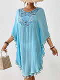Crochet Fringe Beach Cover Up Bikini