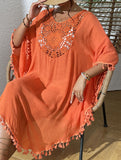 Crochet Fringe Beach Cover Up Bikini