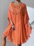 Crochet Fringe Beach Cover Up Bikini