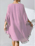 Crochet Fringe Beach Cover Up Bikini