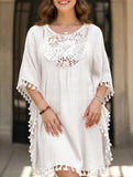 Crochet Fringe Beach Cover Up Bikini