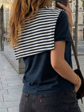 Stripe Shawl Tee_CWTTS00921