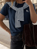 Stripe Shawl Tee_CWTTS00921