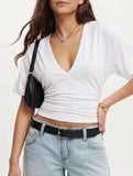 Waist Cinched Short Sleeve Tee_CWTTS00931