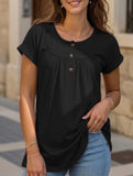 Crewneck Button Loose Tee_CWTTS00942
