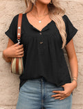 Crewneck Button Loose Tee_CWTTS00942